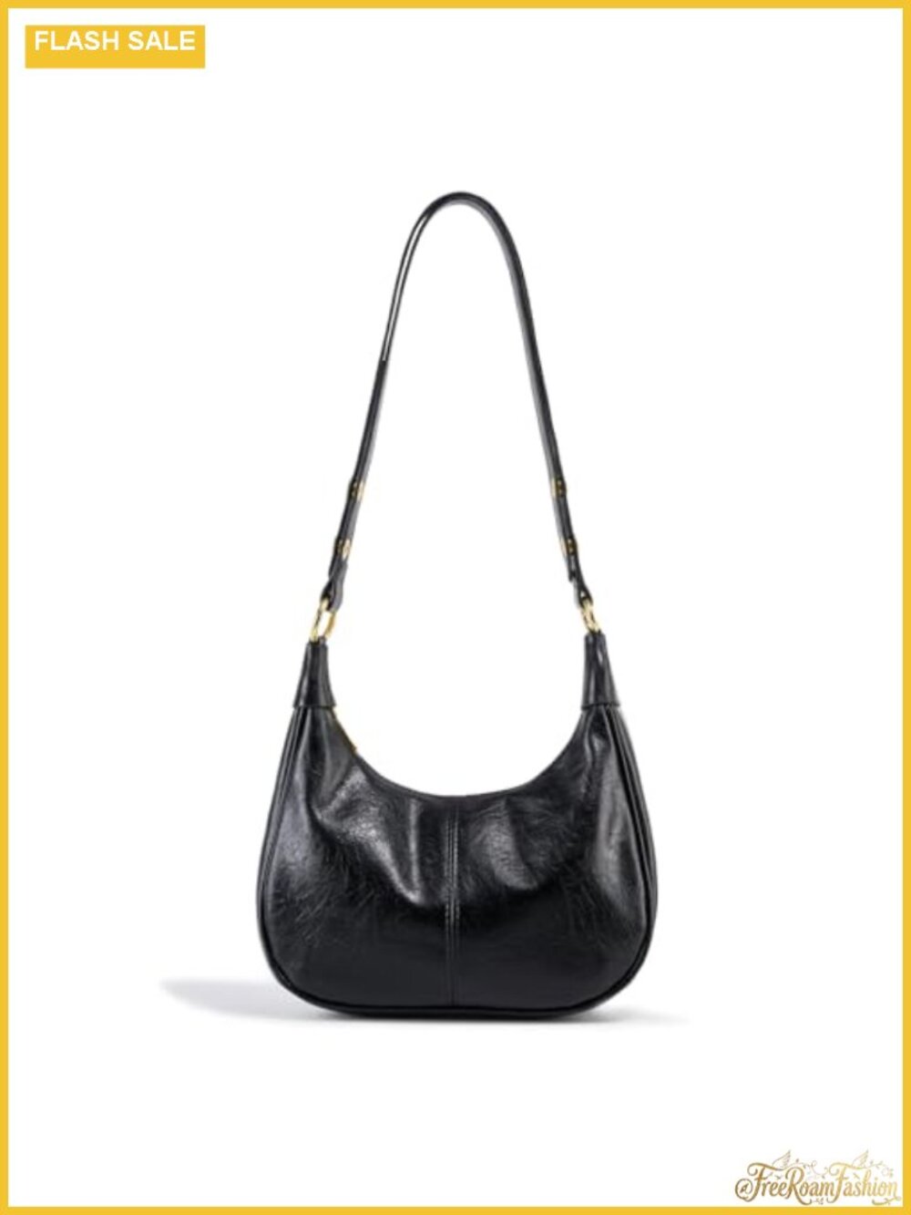 Faux Leather Retro Crescent Shoulder Hobo Bag Small Crossbody Purse